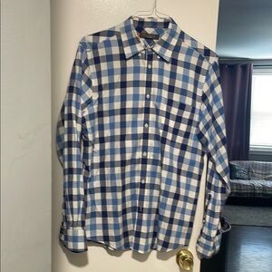 Ben Sherman Blue and White Casual Button Down Shirt